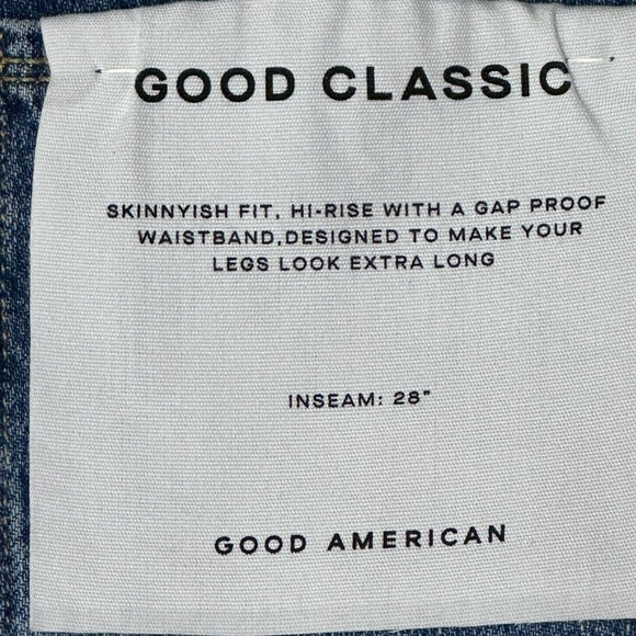 Good American Good Classic Jeans High Rise Skinnyish Fit Women’s 4/27 Blue NWT - Picture 9 of 12